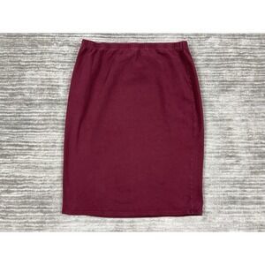 Faded Glory Skirt Womens Medium Red 8-10 Knee Length‎ Pull On Pencil